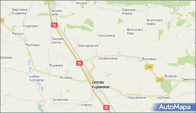 mapa Gniewkówiec, Gniewkówiec na mapie Targeo