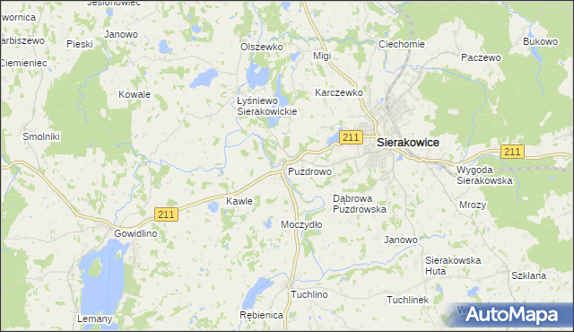 mapa Puzdrowo, Puzdrowo na mapie Targeo