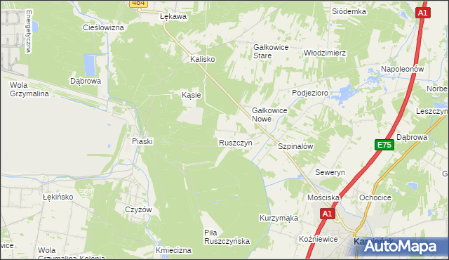 mapa Huby Ruszczyńskie, Huby Ruszczyńskie na mapie Targeo