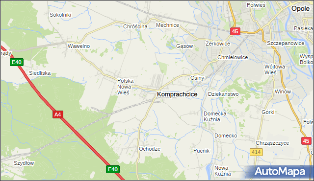 mapa Komprachcice, Komprachcice na mapie Targeo