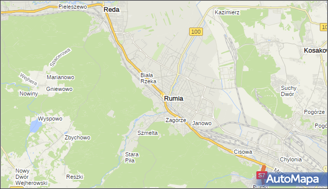 mapa Rumia, Rumia na mapie Targeo