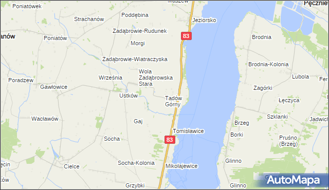 mapa Tądów Górny, Tądów Górny na mapie Targeo