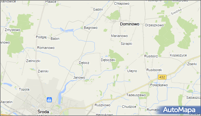 mapa Dębiczek, Dębiczek na mapie Targeo