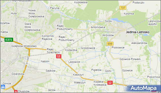 mapa Groszowice, Groszowice na mapie Targeo