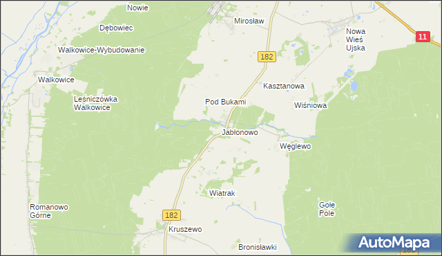 mapa Jabłonowo gmina Ujście, Jabłonowo gmina Ujście na mapie Targeo