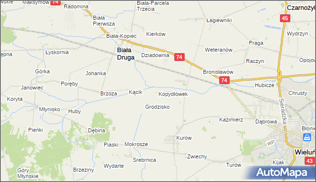 mapa Kopydłówek, Kopydłówek na mapie Targeo