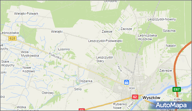 mapa Leszczydół Stary, Leszczydół Stary na mapie Targeo