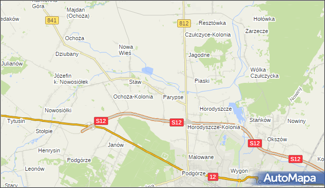 mapa Parypse, Parypse na mapie Targeo