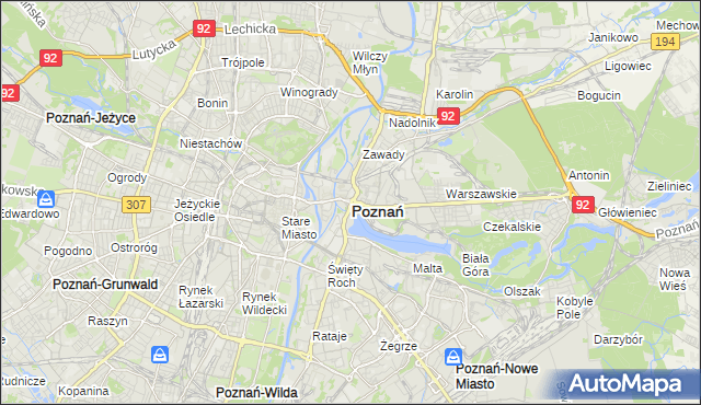 mapa Poznania, Poznań na mapie Targeo