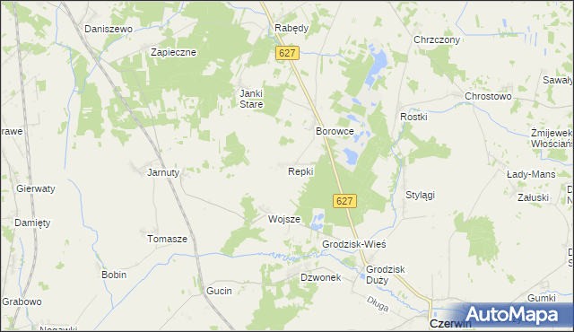 mapa Repki gmina Troszyn, Repki gmina Troszyn na mapie Targeo