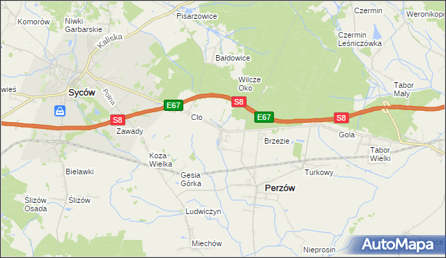 mapa Słupia pod Bralinem, Słupia pod Bralinem na mapie Targeo