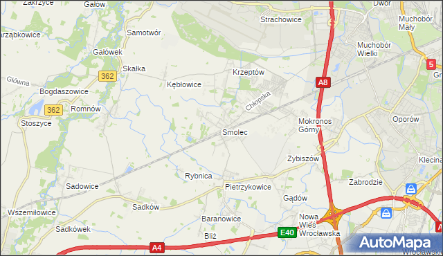mapa Smolec, Smolec na mapie Targeo