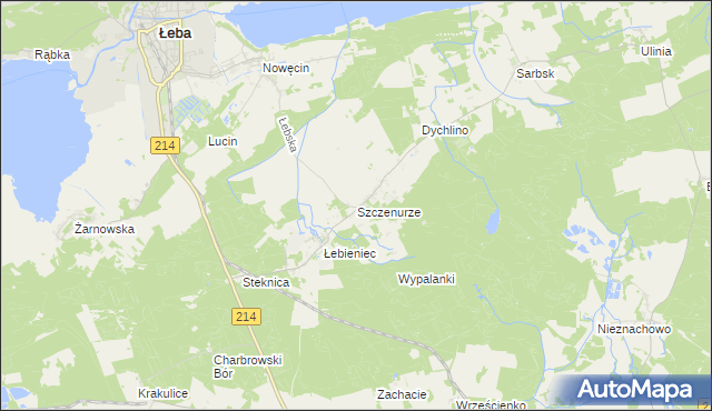 mapa Szczenurze, Szczenurze na mapie Targeo