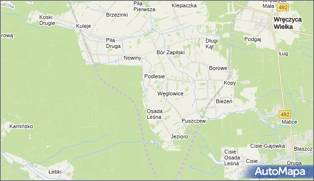mapa Węglowice, Węglowice na mapie Targeo