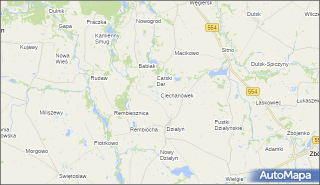 mapa Ciechanówek, Ciechanówek na mapie Targeo