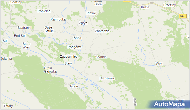 mapa Czarnia gmina Kadzidło, Czarnia gmina Kadzidło na mapie Targeo