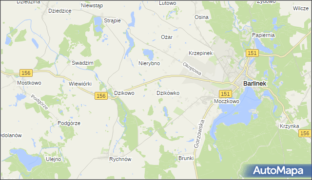 mapa Dzikówko, Dzikówko na mapie Targeo