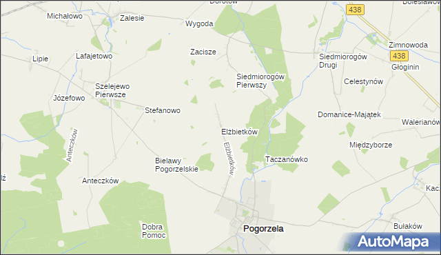 mapa Elżbietków, Elżbietków na mapie Targeo