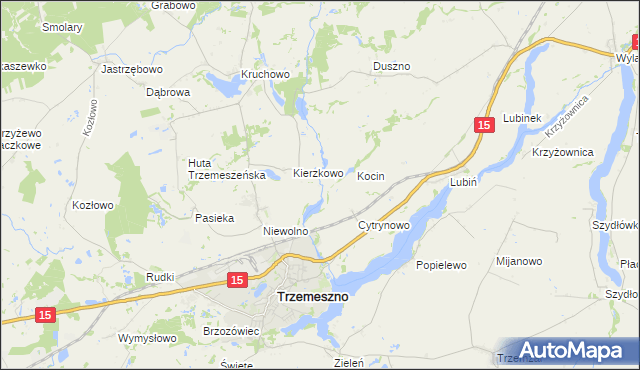 mapa Folusz gmina Trzemeszno, Folusz gmina Trzemeszno na mapie Targeo