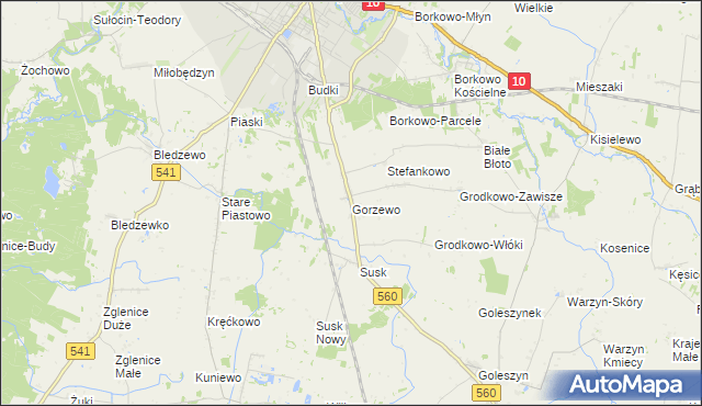 mapa Gorzewo gmina Sierpc, Gorzewo gmina Sierpc na mapie Targeo