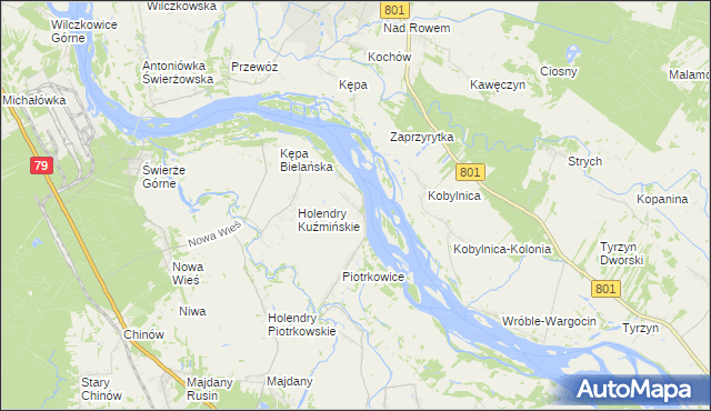 mapa Kuźmy gmina Kozienice, Kuźmy gmina Kozienice na mapie Targeo