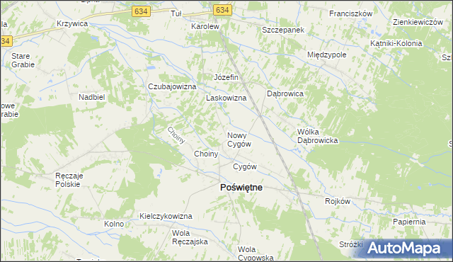 mapa Nowy Cygów, Nowy Cygów na mapie Targeo