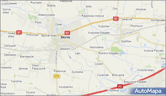 mapa Rokitno gmina Błonie, Rokitno gmina Błonie na mapie Targeo