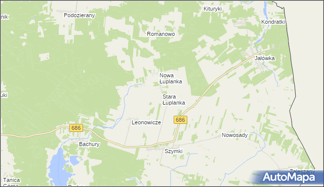 mapa Stara Łuplanka, Stara Łuplanka na mapie Targeo