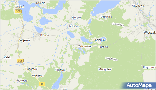 mapa Zaborówiec, Zaborówiec na mapie Targeo