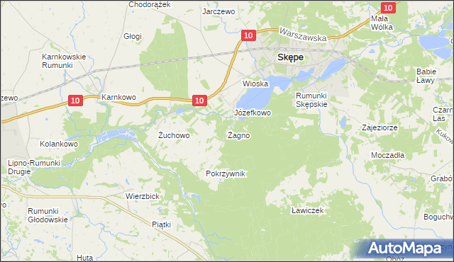 mapa Żagno, Żagno na mapie Targeo