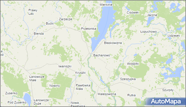 mapa Bachanowo, Bachanowo na mapie Targeo