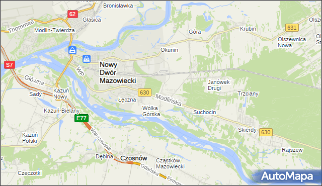 mapa Boża Wola gmina Jabłonna, Boża Wola gmina Jabłonna na mapie Targeo