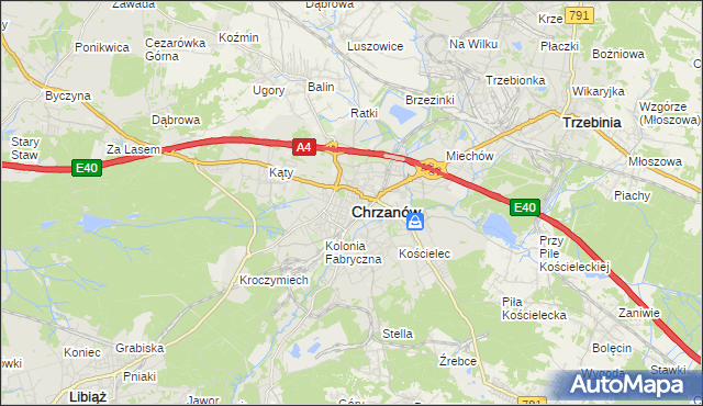 mapa Chrzanów, Chrzanów na mapie Targeo