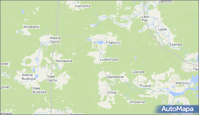 mapa Ludwichowo gmina Cekcyn, Ludwichowo gmina Cekcyn na mapie Targeo