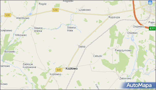 mapa Sątop, Sątop na mapie Targeo