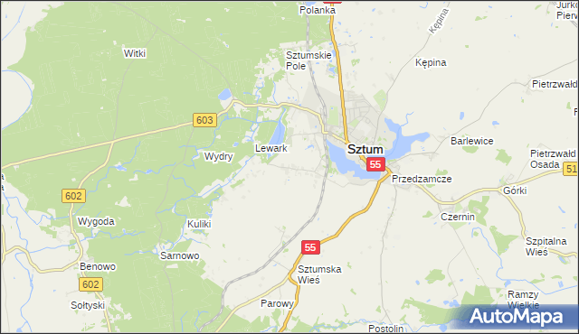 mapa Zajezierze gmina Sztum, Zajezierze gmina Sztum na mapie Targeo