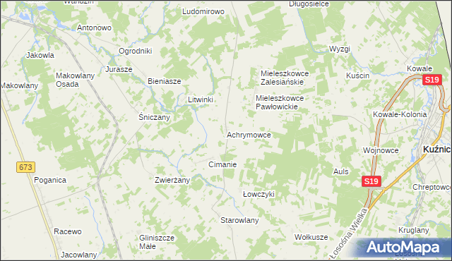 mapa Achrymowce, Achrymowce na mapie Targeo