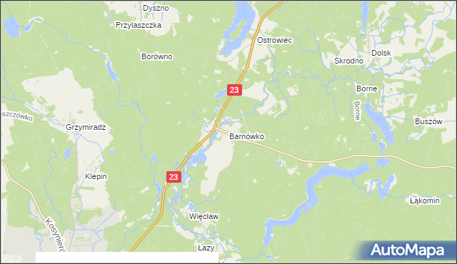 mapa Barnówko, Barnówko na mapie Targeo