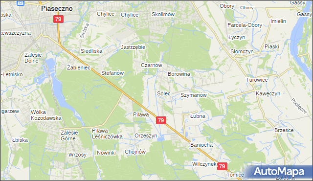 mapa Solec gmina Góra Kalwaria, Solec gmina Góra Kalwaria na mapie Targeo