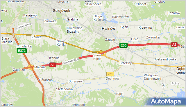 mapa Stary Konik, Stary Konik na mapie Targeo