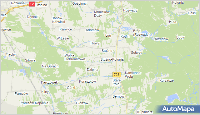 mapa Stużno-Kolonia, Stużno-Kolonia na mapie Targeo