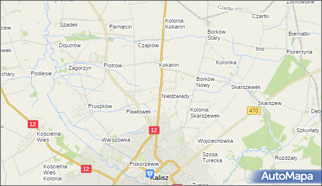 mapa Niedźwiady gmina Żelazków, Niedźwiady gmina Żelazków na mapie Targeo