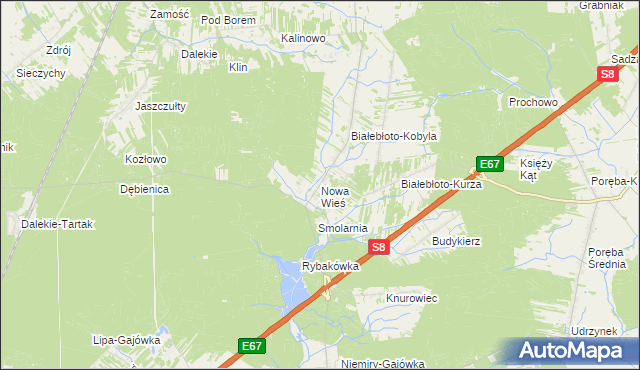 mapa Nowa Wieś gmina Brańszczyk, Nowa Wieś gmina Brańszczyk na mapie Targeo