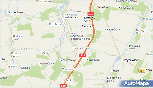 mapa Sobieszczany-Kolonia, Sobieszczany-Kolonia na mapie Targeo