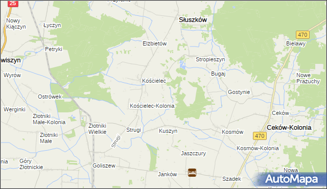 mapa Aleksandrów gmina Mycielin, Aleksandrów gmina Mycielin na mapie Targeo