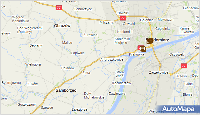 mapa Andruszkowice, Andruszkowice na mapie Targeo