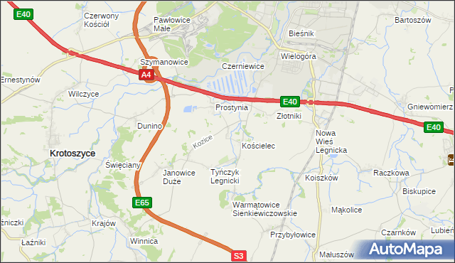mapa Babin gmina Krotoszyce, Babin gmina Krotoszyce na mapie Targeo