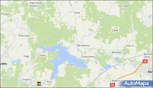 mapa Barczewko, Barczewko na mapie Targeo