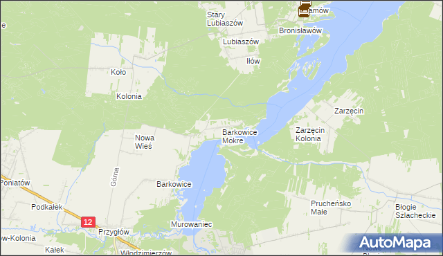 mapa Barkowice Mokre, Barkowice Mokre na mapie Targeo