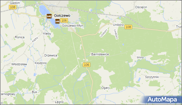 mapa Barnisławice, Barnisławice na mapie Targeo